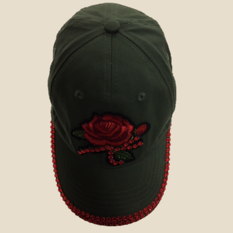 Green & Red Rose Cap